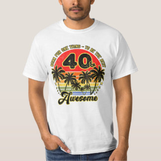 40 Year Old Gifts Sunset Palm T-Shirt