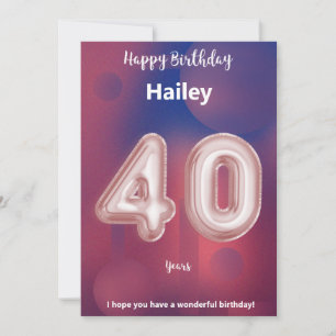 40 year old Happy Birthday card