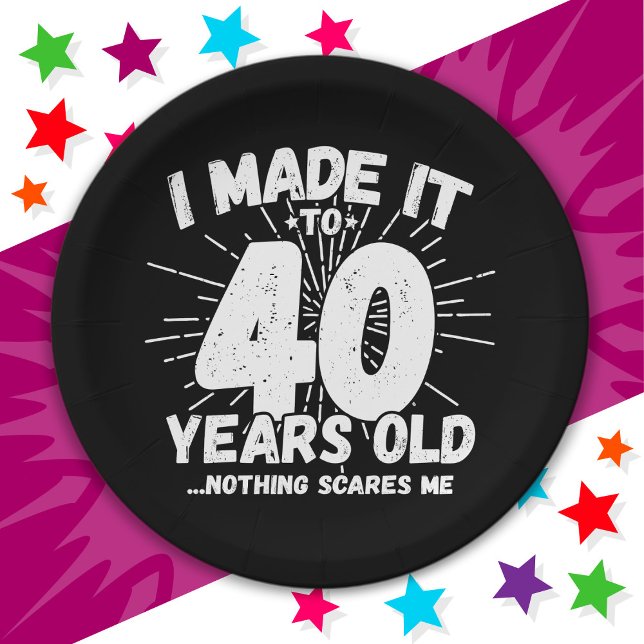 40 Year Old Sarcastic Meme Funny 40th Birthday Paper Plate (Creator Uploaded)