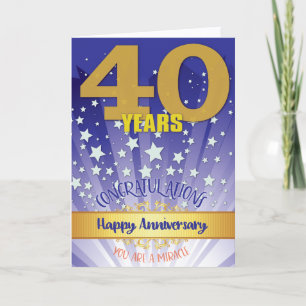 40 Year Recovery Anniversary Bold Numeral Card