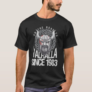 40 Years 1983 Birthday Valhalla Viking Dad 2 T-Shirt