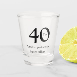 40 years aged to perfection birthday name simple  shot glass