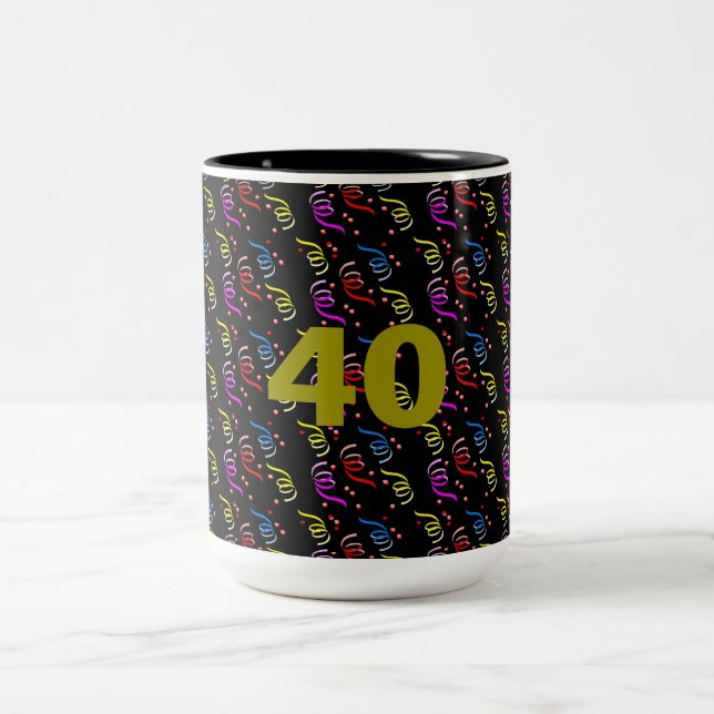 40 Years and Confetti Two-Tone Mug (Center)