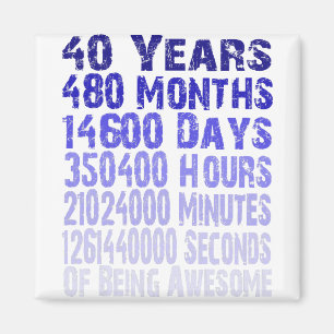 40 years birthday awesome since 40 years magnet