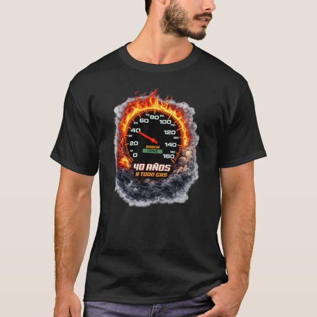 40 Years Full Throttle Born 1985 Speedometer Bir T-Shirt (Front)