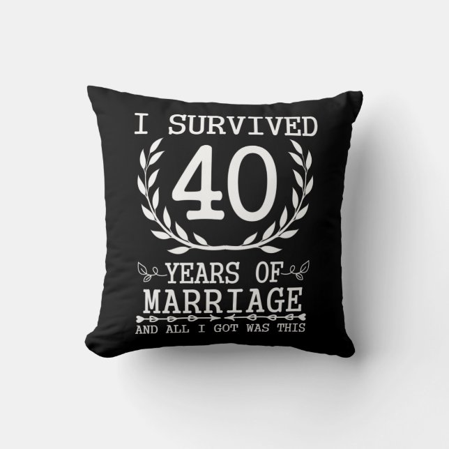 40 Years Husband Wife 40th Wedding Anniversary Cushion (Front)