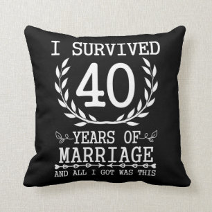 40 Years Husband Wife 40th Wedding Anniversary Cushion