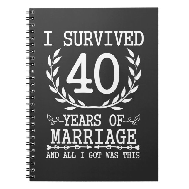 40 Years Husband Wife 40th Wedding Anniversary Notebook (Front)