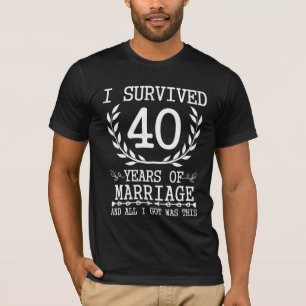 40 Years Husband Wife 40th Wedding Anniversary T-Shirt