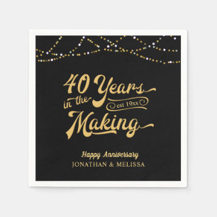 40 YEARS IN THE MAKING 40th Anniversary Lights Napkin