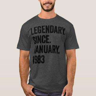 40 Years Legendary Since January 1983 40th Birthda T-Shirt