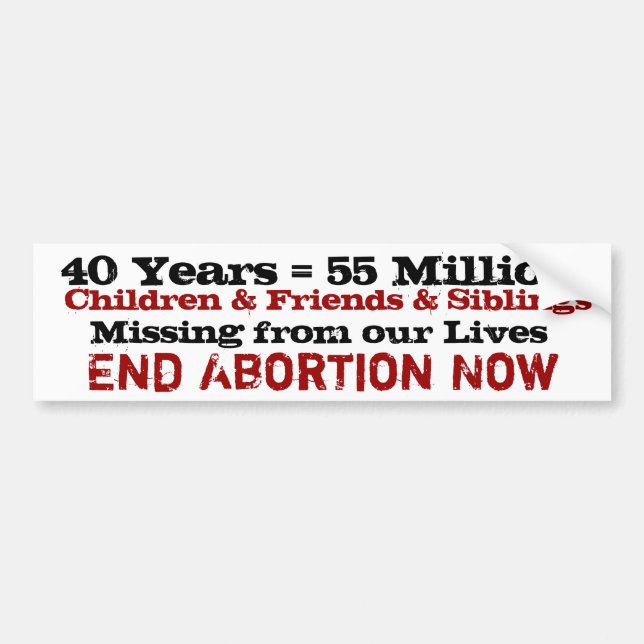 40 years of Abortion tragic loss Bumper Sticker (Front)