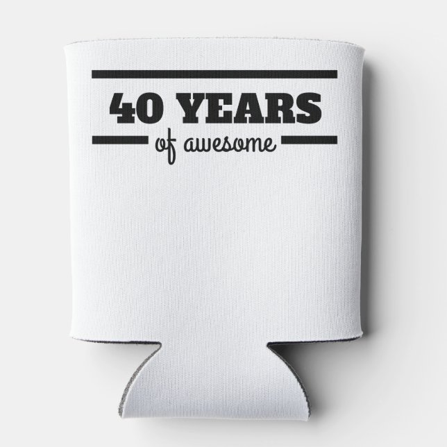40 Years Of Awesome Can Cooler (Back)