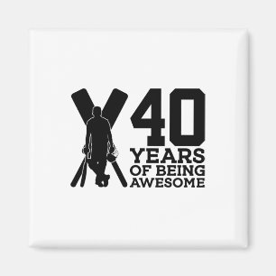 40 Years Of Being Awesome Cricket 40th Birthday Magnet