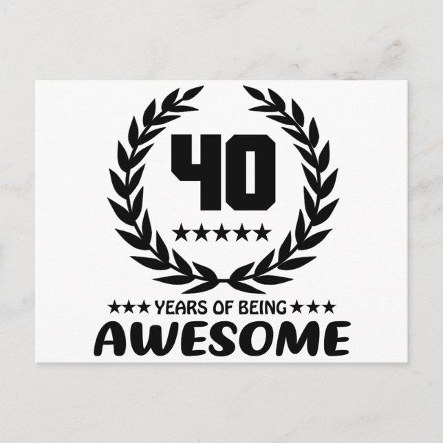 40 Years of being Awesome Postcard (Front)