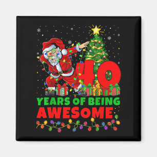 40 Years Of Being Awesome Santa 40th Birthday Chri Magnet