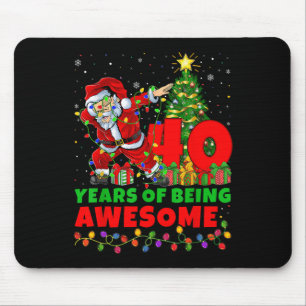 40 Years Of Being Awesome Santa 40th Birthday Chri Mouse Pad