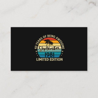 40 years of Being Awesome September 1981 Birthday Business Card