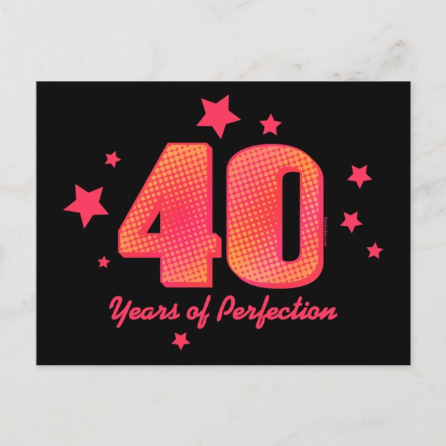 40 Years of Perfection Postcard (Front)