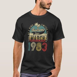 40 Years Old 40th Birthday Vintage Retro March 198 T-Shirt