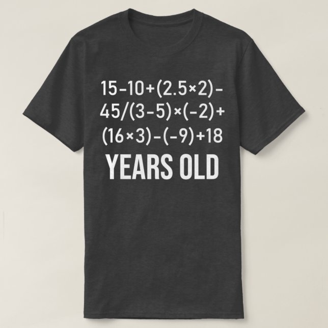 40 Years Old Algebra Funny Equation 40th Birthday  T-Shirt (Design Front)