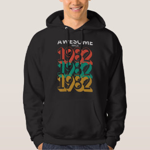 40 Years Old Awesome Since 1982 40th Birthday Hoodie