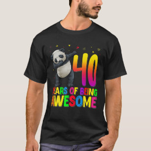 40 Years Old Birthday Panda Dabbing 40Th Birthday T-Shirt