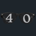 40 Years Old Birthday Party Sunglasses<br><div class="desc">40 years old birthday sun glasses. Black with white text.</div>