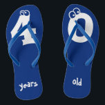 40 years old Cool Birthday Design Thongs<br><div class="desc">This is a fun and creative pair of cool flip flops for someone turning 40!
It says '40 years old' in cute 'eyeballs' numbers!
Will definitely make a fun 40th birthday gift idea for anyone!</div>