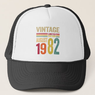 40 Years Old Gifts Vintage August 1982 - 40th Bday Trucker Hat