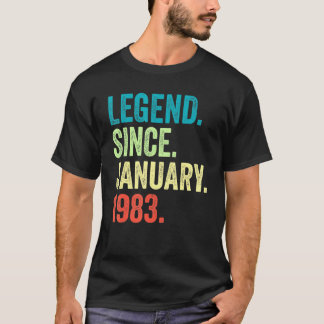 40 Years Old Legend Since January 1983 40th Birthd T-Shirt