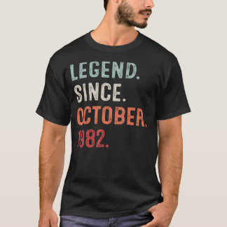 40 Years Old Legend Since October 1982 40th Bday M T-Shirt
