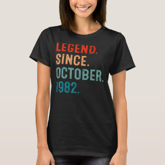 40 Years Old  Legend Since October 1982 40th Birth T-Shirt