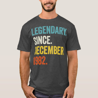 40 Years Old Legendary Since December 1982 40th Bi T-Shirt