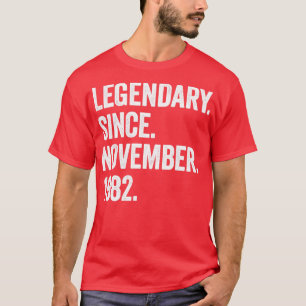 40 Years Old Legendary Since November 1982 40th Bi T-Shirt
