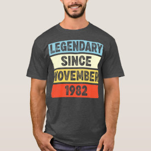 40 Years Old Legendary Since November 1982 40th Bi T-Shirt