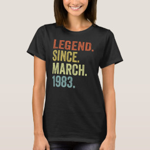 40 Years Old Men Women Legend Since March 1983 40t T-Shirt