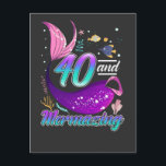 40 Years Old Mermaid 40th Birthday Wife Girlfriend Postcard<br><div class="desc">40 Years Old Gift for Mermaid 40th Birthday Wife Girlfriend.</div>