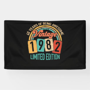 40 Years Old Of Be Awesome In 1982 40th Birthday Banner