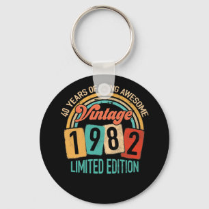 40 Years Old Of Be Awesome In 1982 40th Birthday Key Ring