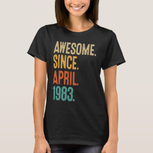 40 Years Old Vintage April 1983  40th Birthday  2 T-Shirt