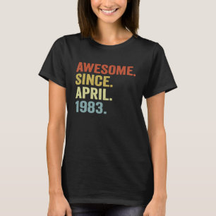 40 Years Old Vintage April 1983 40th Birthday 3 T-Shirt