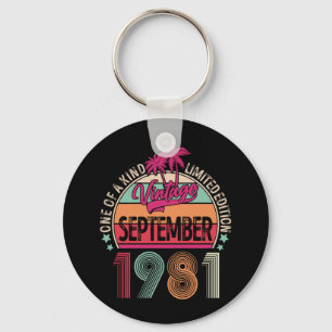 40 Years Old Vintage Sep 1981 40th Birthday Key Ring