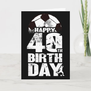 40 Years Old Vintage Soccer 40th Birthday T Shirt Card