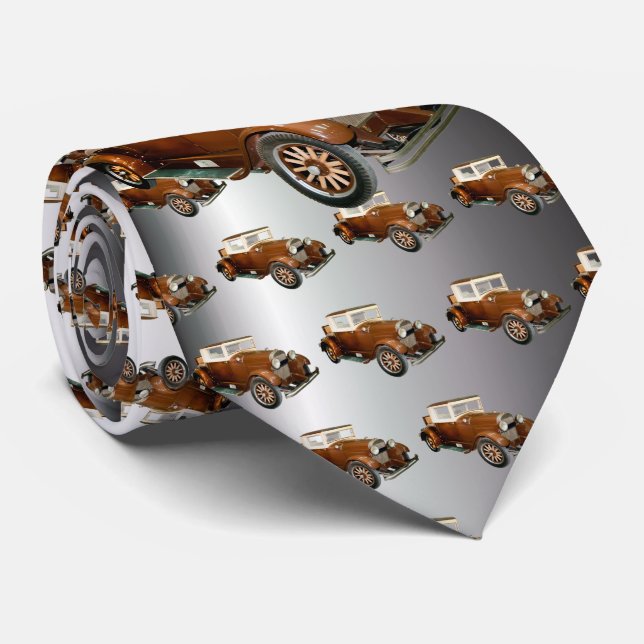 40s Vintage Automobile - Transportation Tie (Rolled)