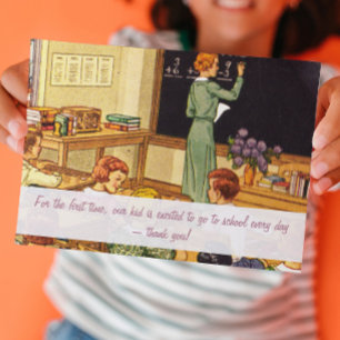 40s Vintage Classroom Thank you Teacher Card