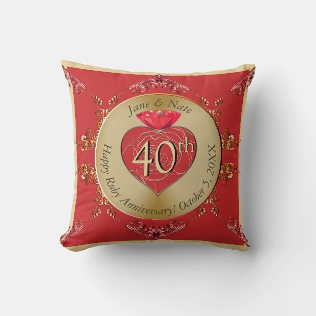 40th/15th Wedding Anniversary  Scarf Cushion (Front)