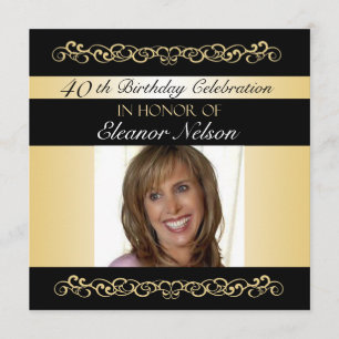 40th-49th Birthday Party Invitations With Photo