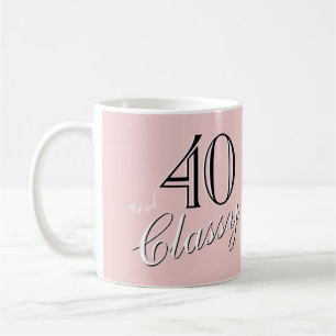 40th and Classy Blush Pink Elegant Script Birthday Coffee Mug