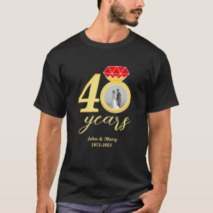 40th Anniversary 40 Years Wedding Photo T-Shirt